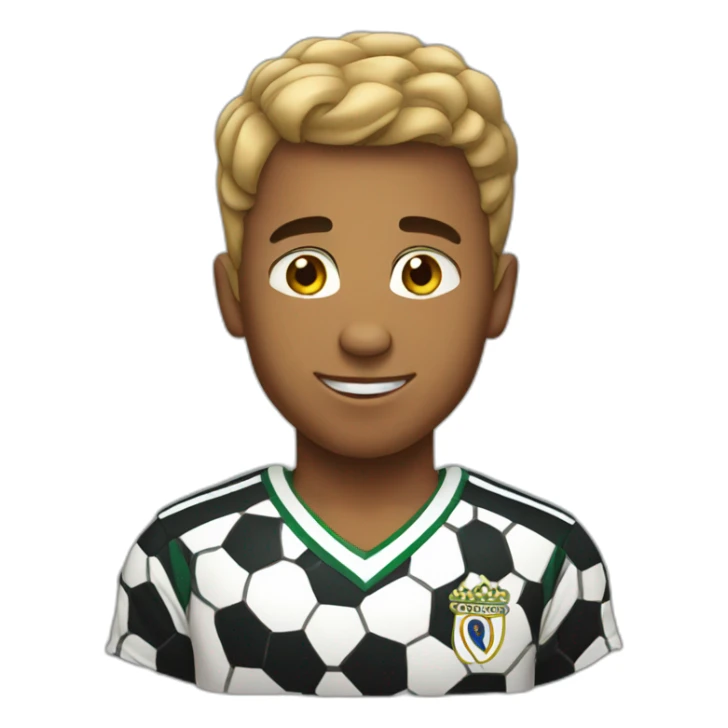 young man with short hair goofy soccer player sticker