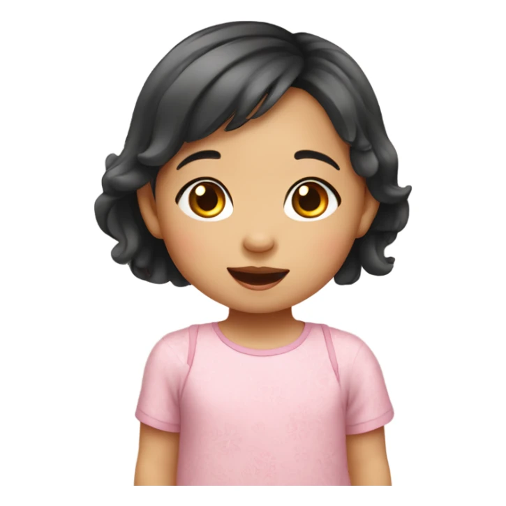 Adorable Asian toddler girl sticker