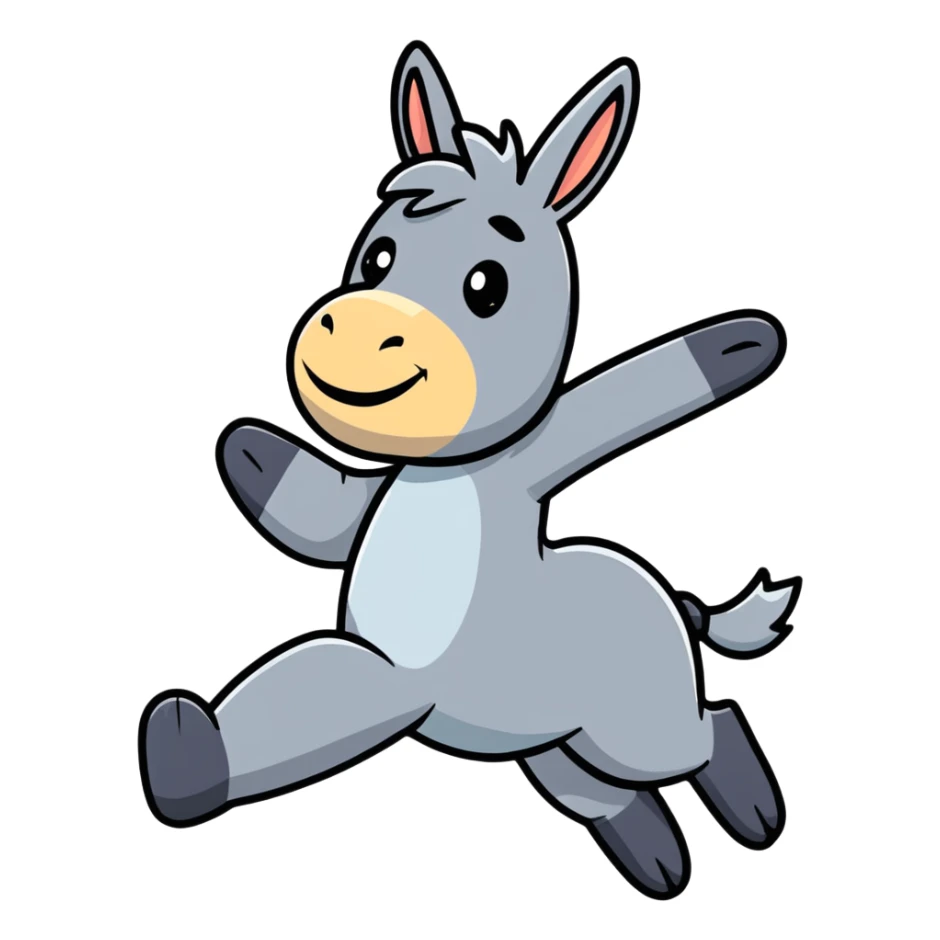 donkey flying in the air sticker