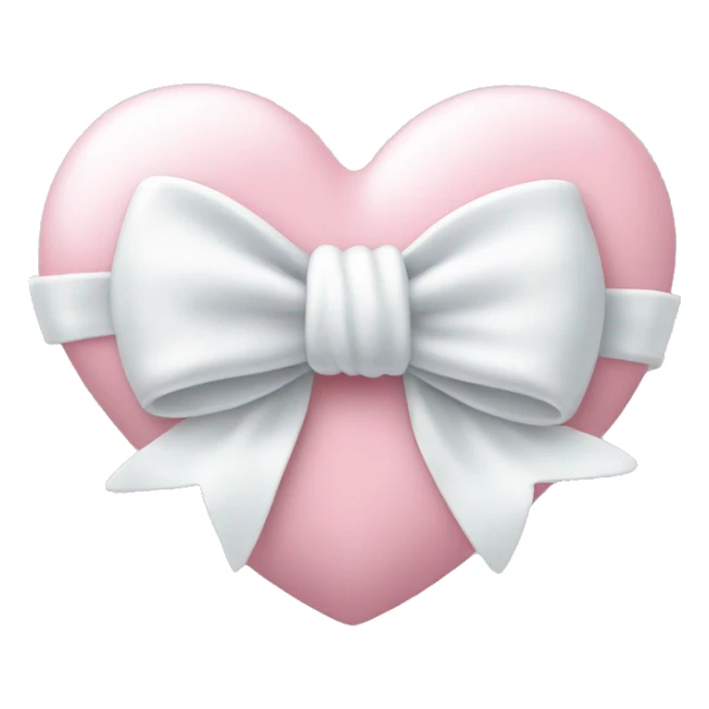 Pastel pink heart with white bow sticker