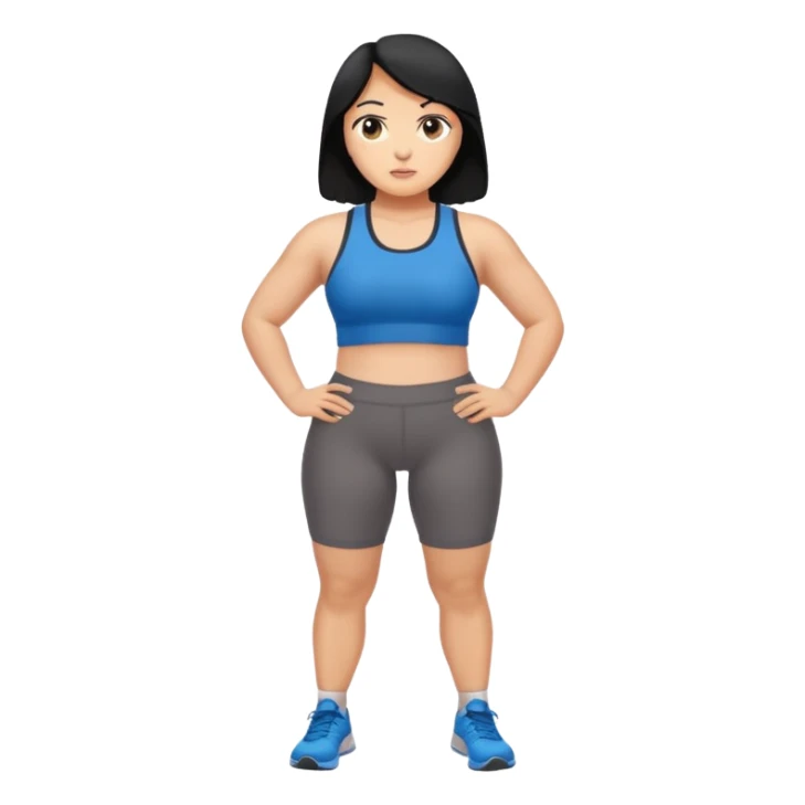 stocky woman running black hair sticker
