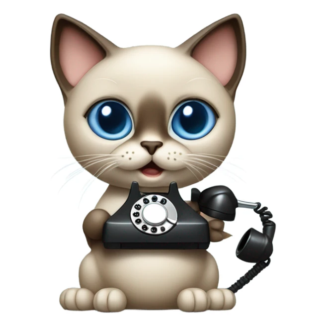 siamese cat holding a telephone to its ear sticker