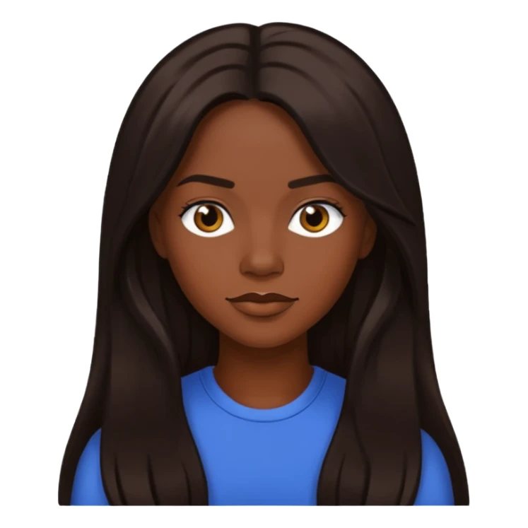 Dawn Richards with dark brown long hair, medium dark skin sticker