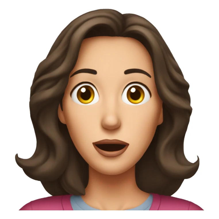 middle aged brunette surprised at what she sees sticker