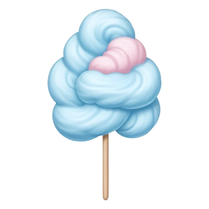 fluffy pastel blue cotton candy on a stick sticker