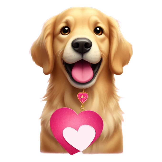 Golden retriever valentine sticker