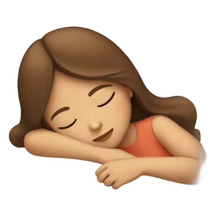Brown Hair Girl sleeping  sticker