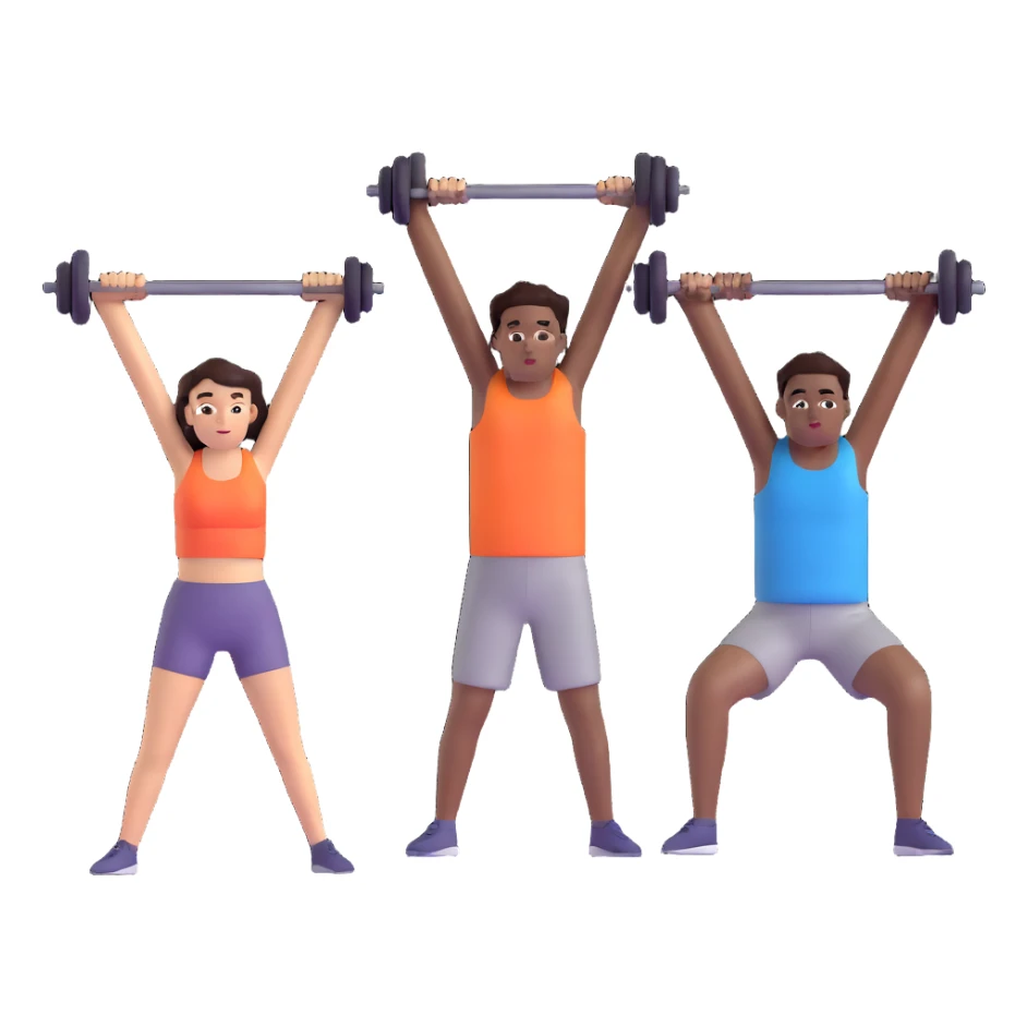 3 friends exercising together, one black person and two white people sticker