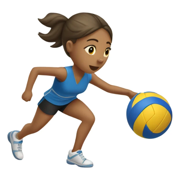 Niña rematando una pelota de voley sticker