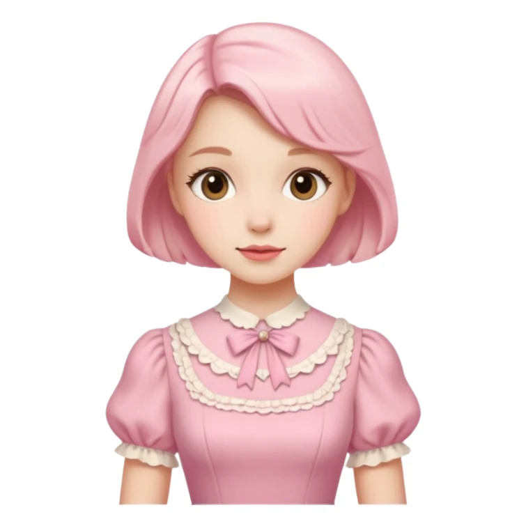 Cottagecore style ultra cute vintage material pink dress sticker