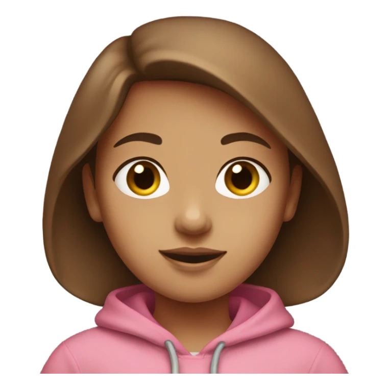 Girl with Brown haut and a pink hoddie  sticker
