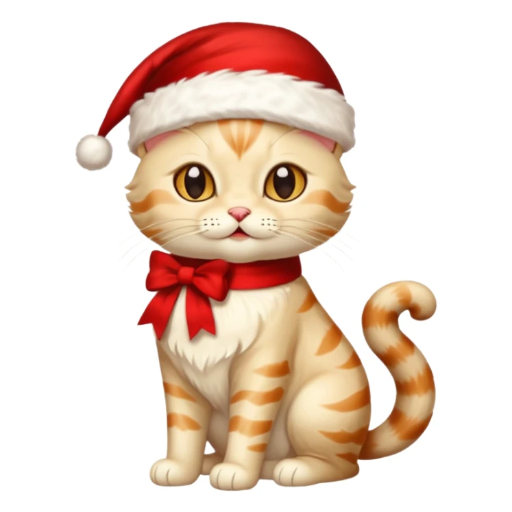 a full-body silk cat with Christmas accessories  sticker