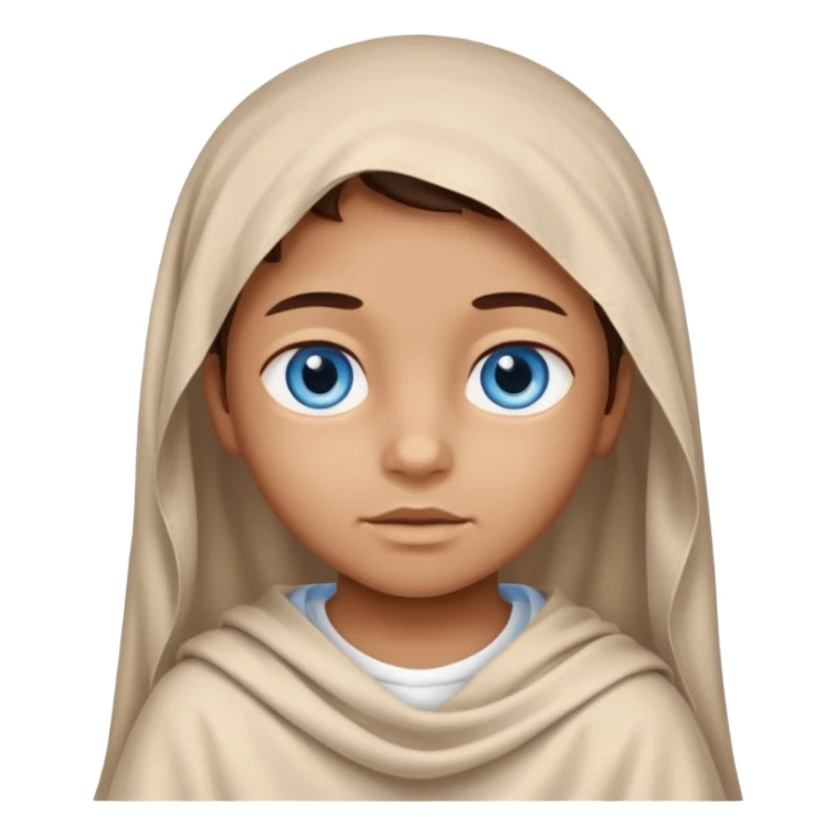 blue eyed desert child with creme cloth sticker