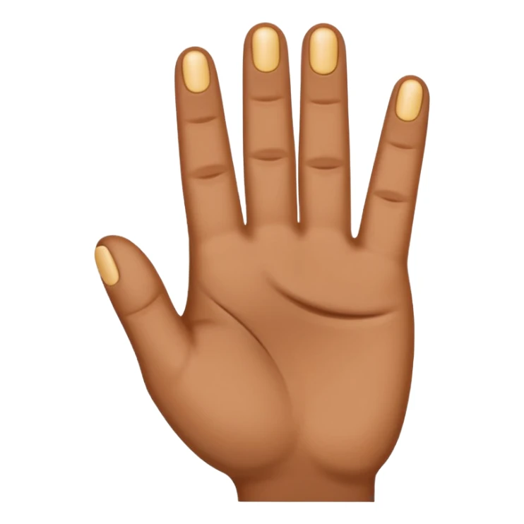 hand making the three-finger blessing gesture, slightly tanned, brownish, static, regular emoji size, classic emoji style sticker
