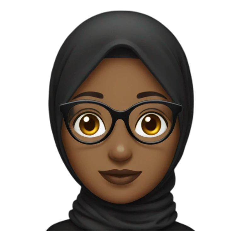Black hijab girl with glasses sticker