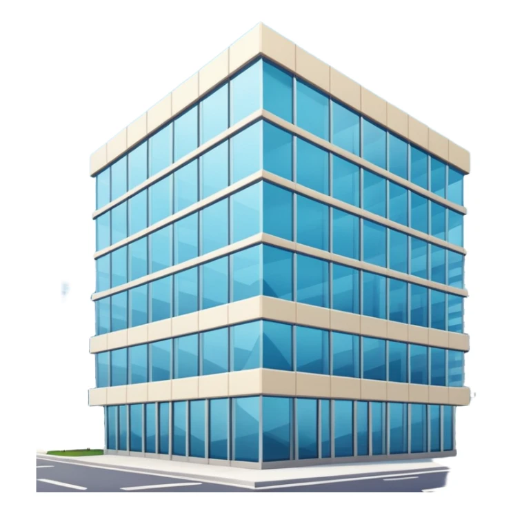 modern office headquarters building, glass facade, corporate look emoji sticker