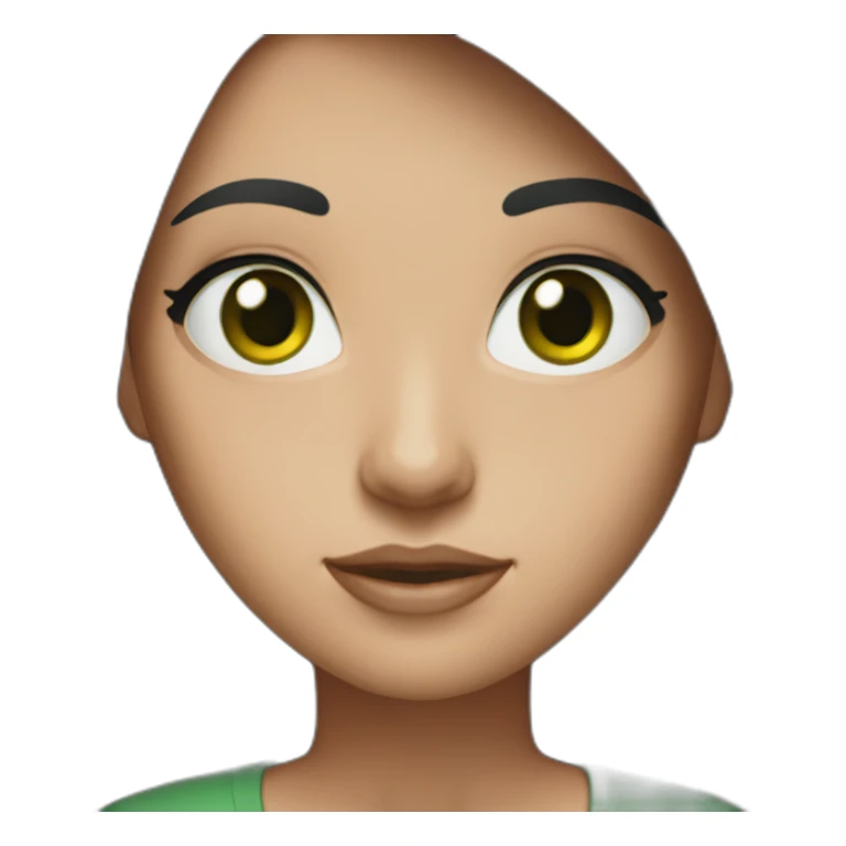 woman with long straight ruby hair white skin green eyes black tshirt sticker