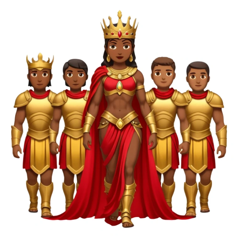 group of trojans being led by a woman queen sticker