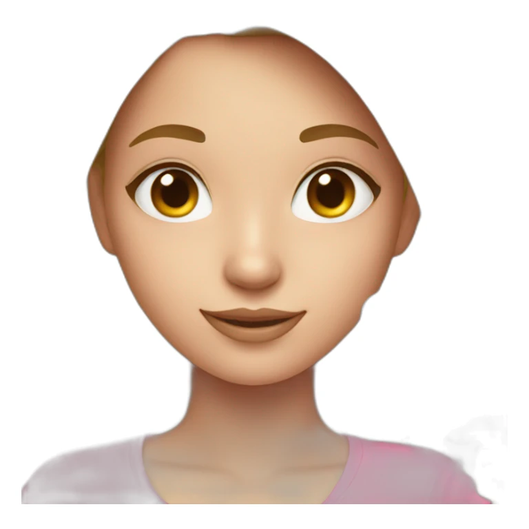 girl wearing a pink top taking a selfie sticker