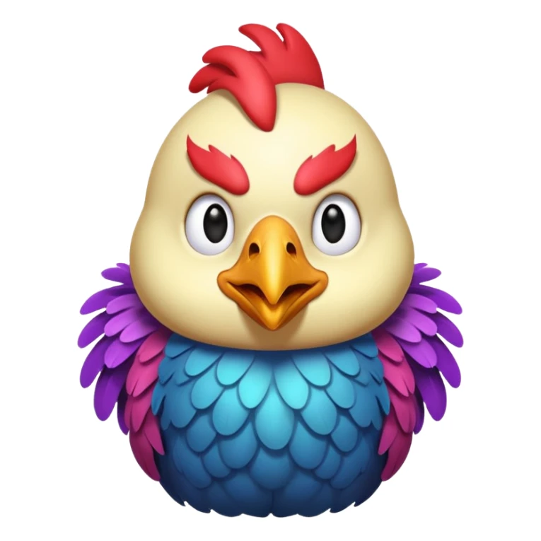 nervous space chicken excited waiting intently sticker