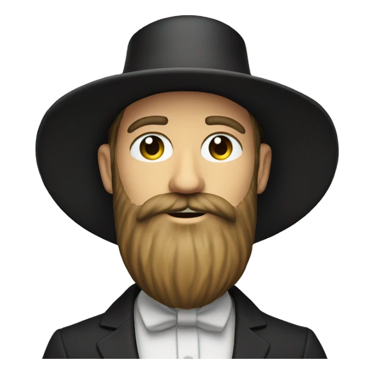 amish straw hat and beard without mustache white skin black suit half body body one photo  sticker