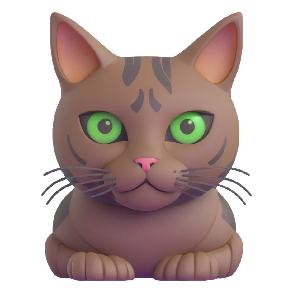 brownish gray cat with green eyes close together sticker