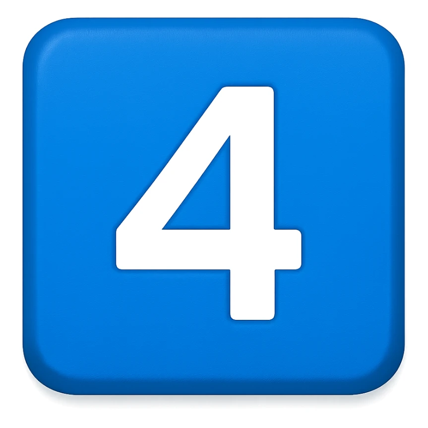 blue square emoji that says "4" sticker