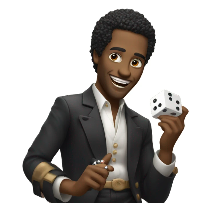 singer FloRida holding a dice and smiling to your face sticker