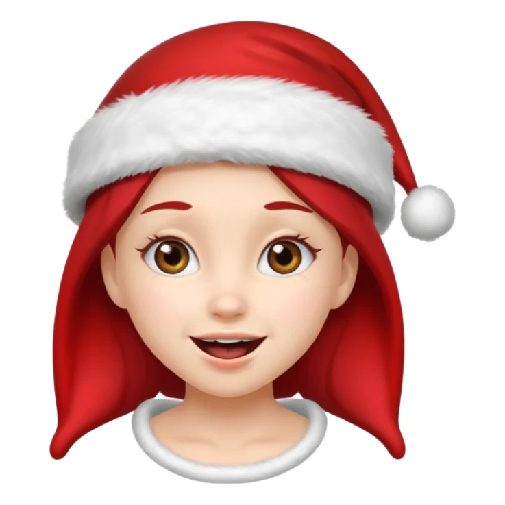 holiday girl mood wearing santa hat sticker