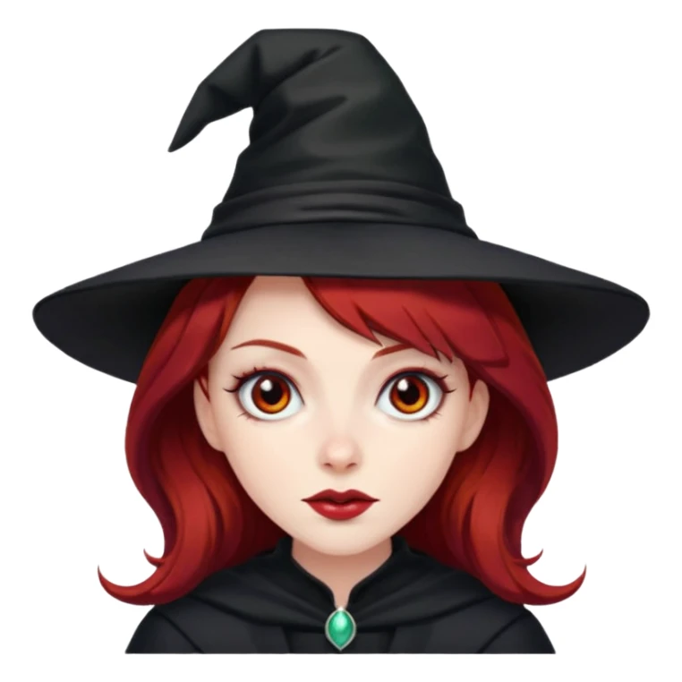 Dark blood Red haired witch, sassy, rolling eyes upwards rude sticker