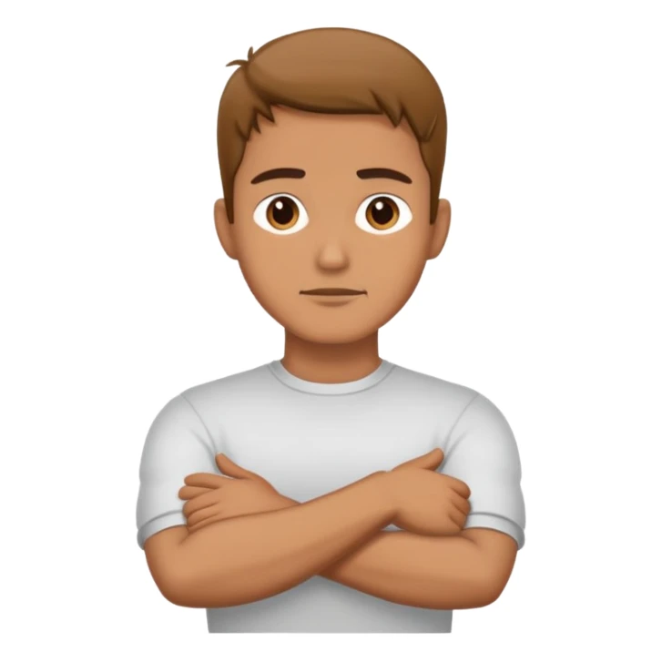 Man with crossed arms and hands on neck sticker