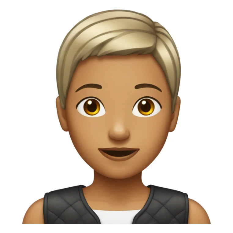 Girl with a buzz hair cut sticker