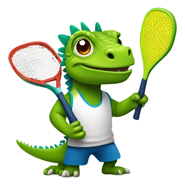 Iguana playing pickleball in key west sticker