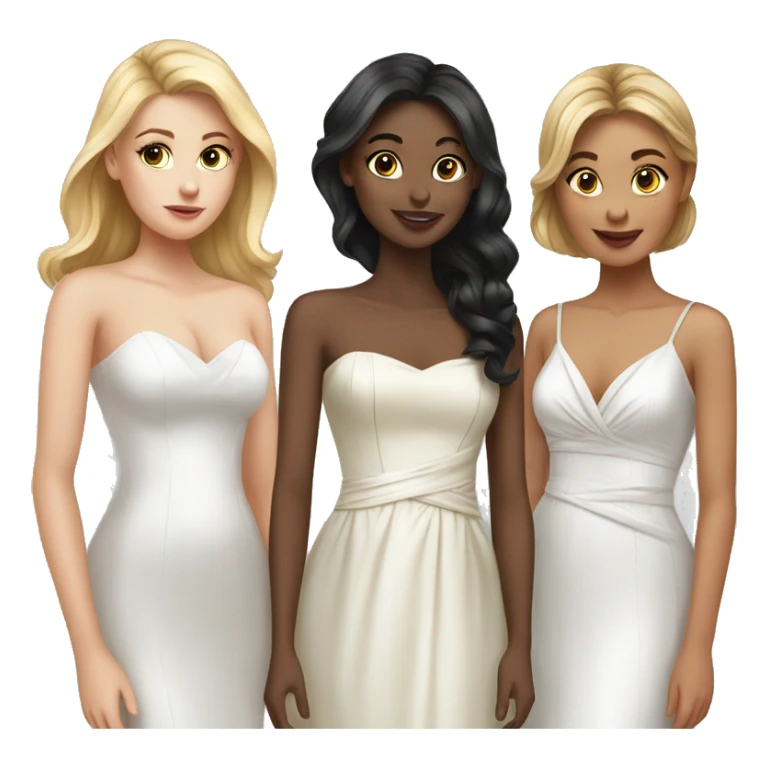 a group of white girls in prom dresses sticker