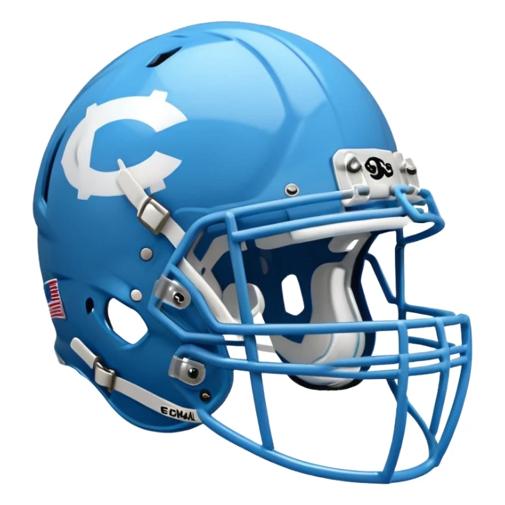College football player helmet in  Carolina Blue color  sticker