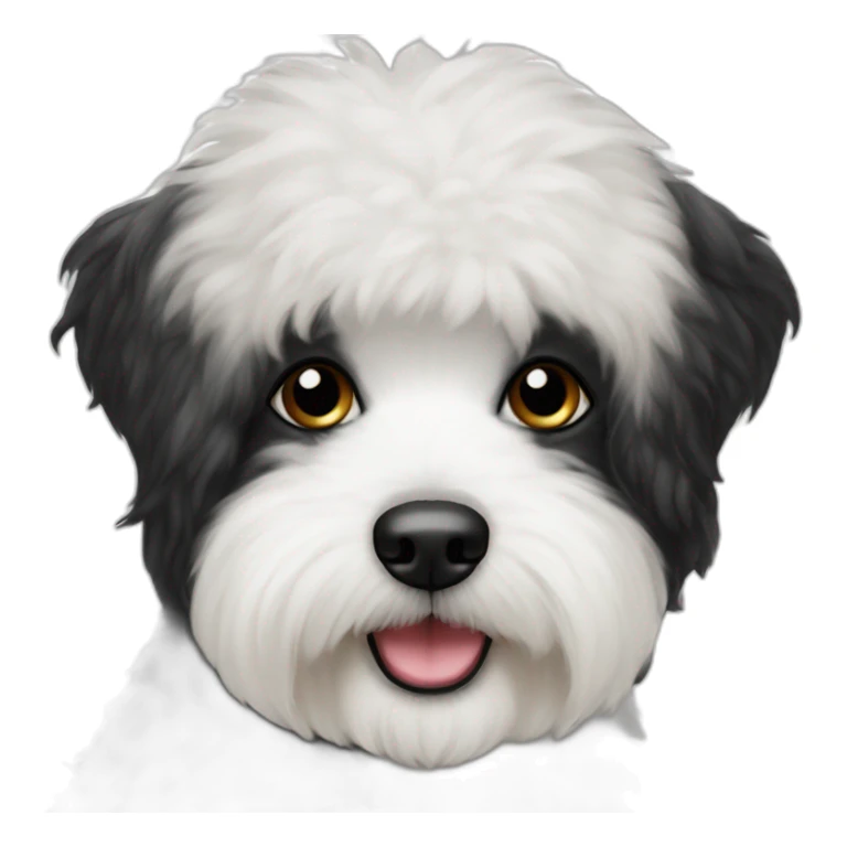 bichon-havanais-black-half-white-head sticker