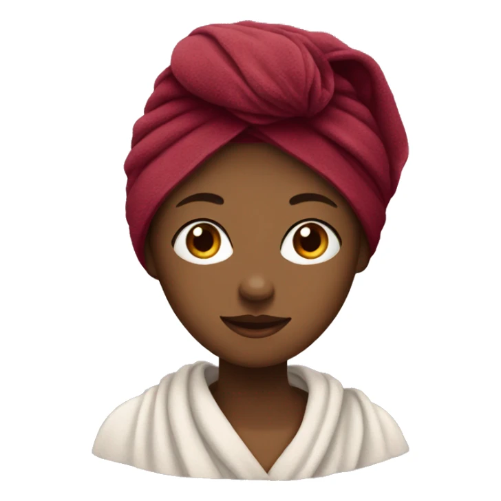 girl with a burgundy towel on her head sticker