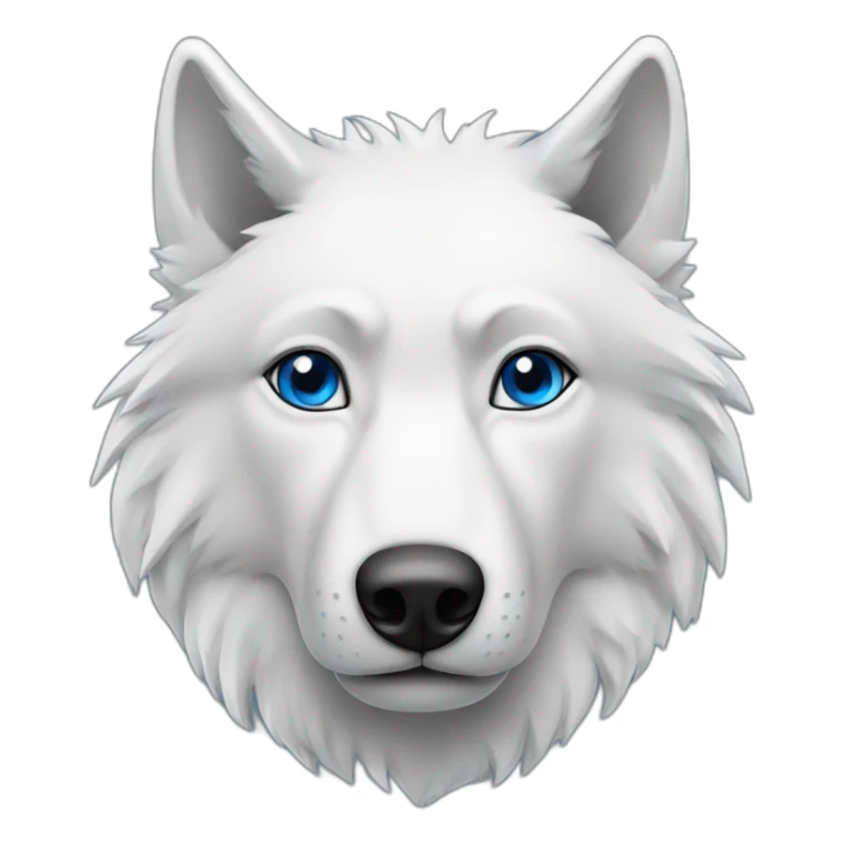 Loup blanc et noir aux yeux bleu sticker