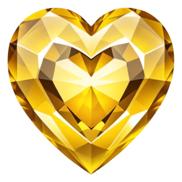 yellow heart with a faceted crystal look sticker
