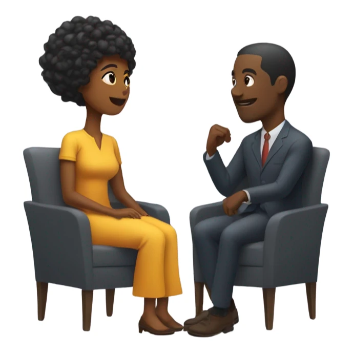 Black women talking to black therapist  sticker