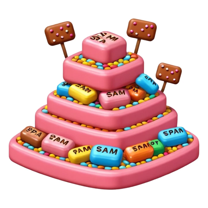 candy land  surreal SPAM sweets landscape sticker