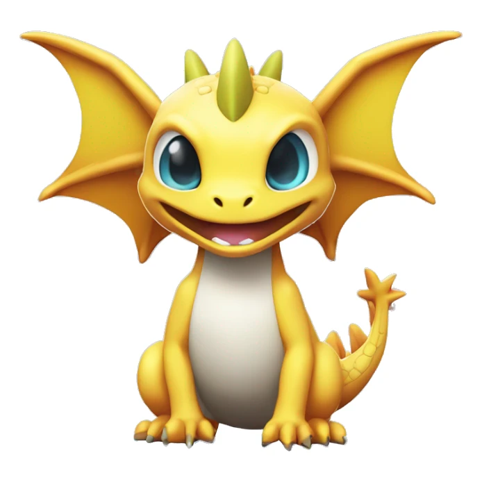 Kawaii Edgy Bright Dragon Pokémon Fakemon full body sticker