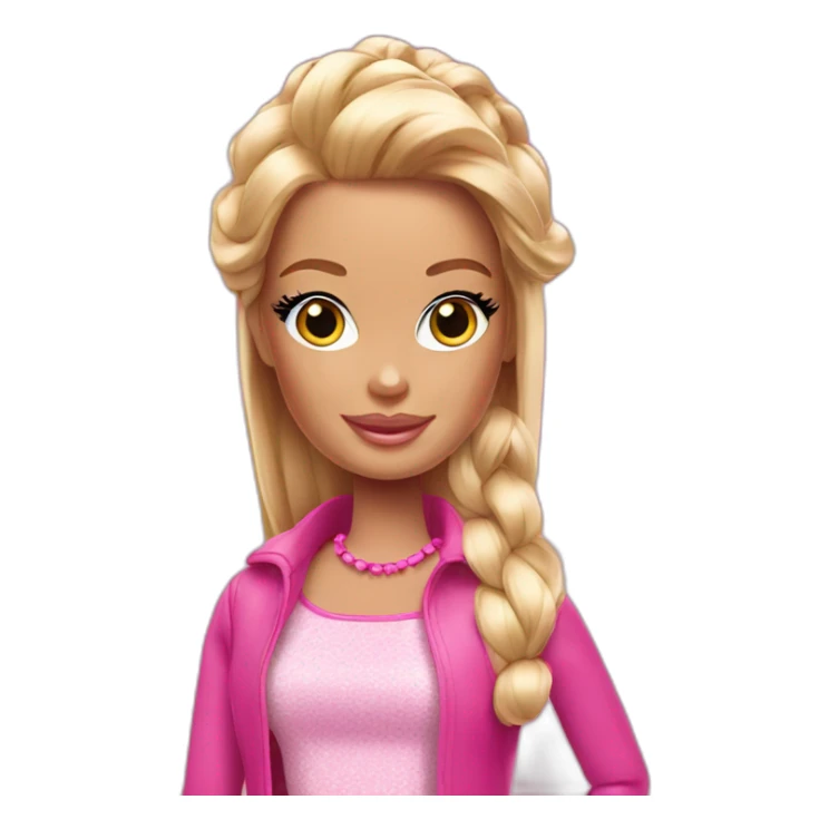 barbie wearing pink  sticker