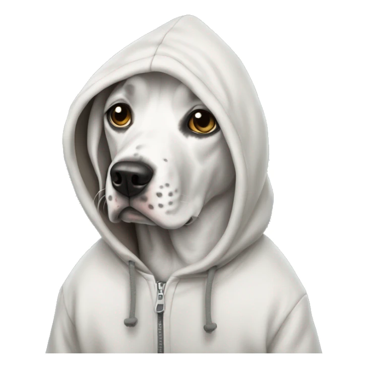dog dalmatina wearing a hoodie sticker