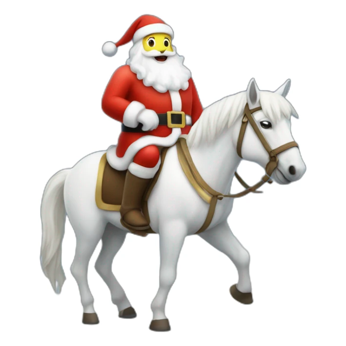 Santa Claus on top of a white horse  sticker