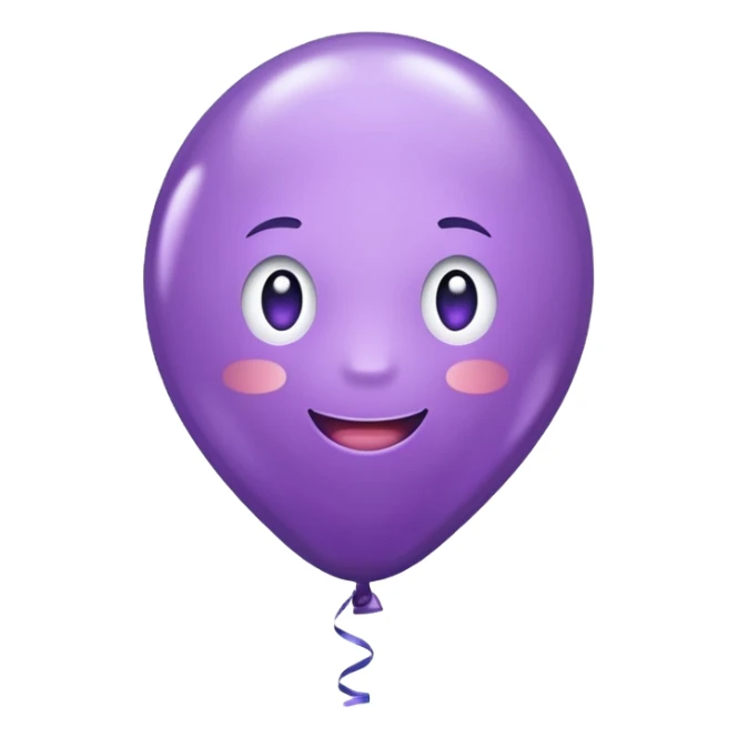party decor  1 baloon purple sparkling  sticker