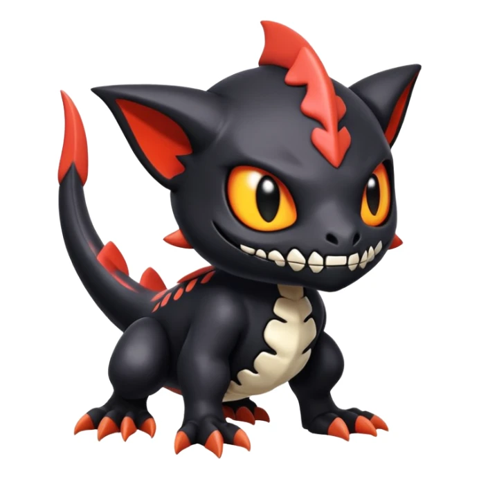Salandit-Noibat-Litten-Hybrid with a white skull-face (Full body) sticker