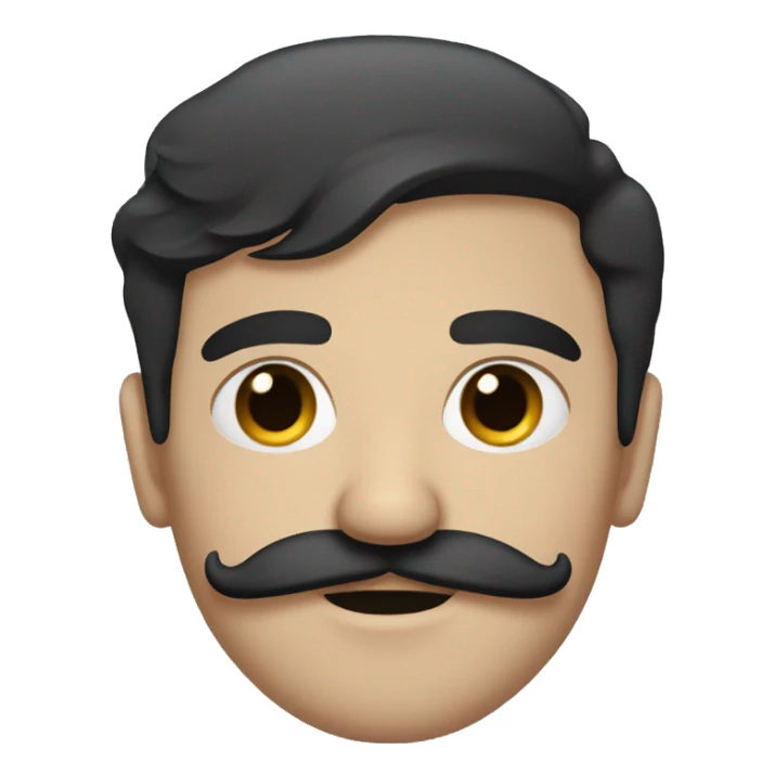 dark hair dark eye man with mustache  sticker