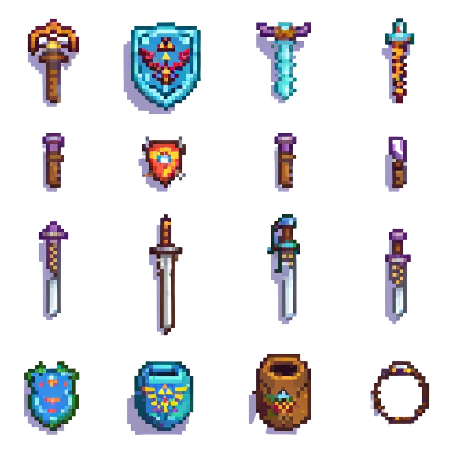 weapons in zelda macarina of time sticker