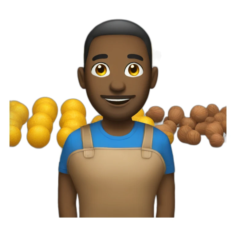 a shop selling balls and nuts sticker